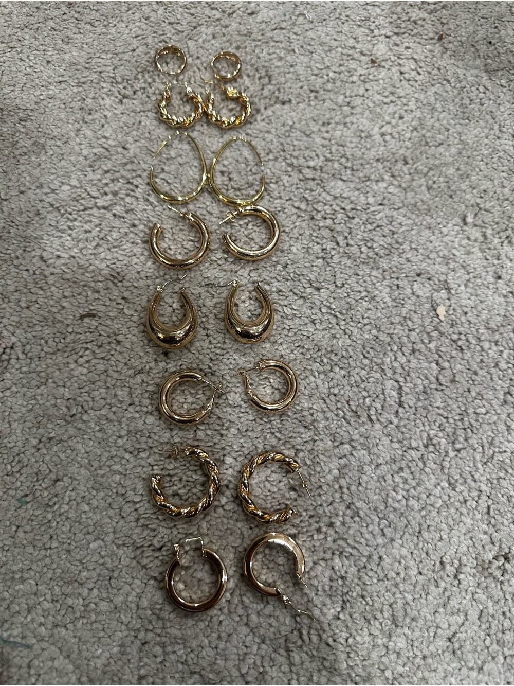 Gold Hoop Earring Set - Classic Women's Jewelry
